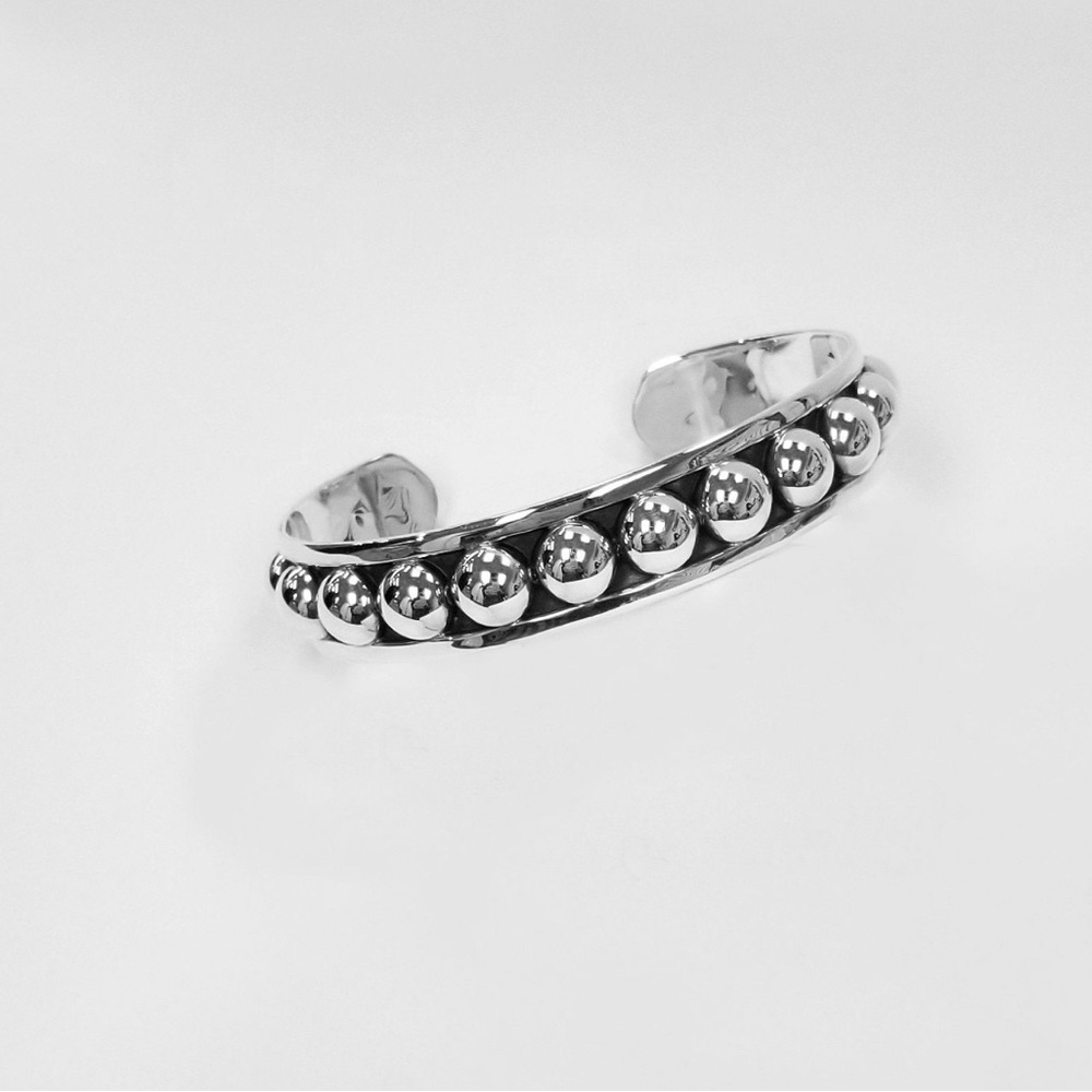 Sterling Silver 10mm Bead Cuff